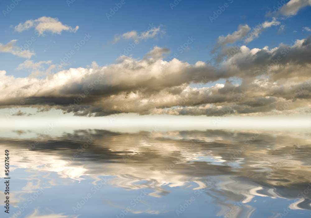 seascape - clouds reflection on water surface