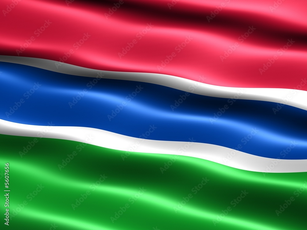 Fototapeta premium Flag of The Gambia, CG-illu with silky appearance and waves