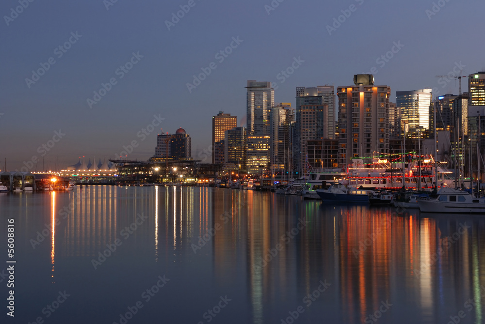 downtown vancouver in the twilight