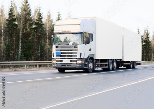 blank white van truck on road of my "business vehicles" series © alma_sacra