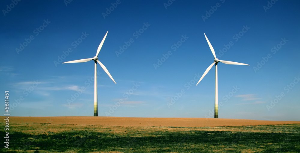 Wind turbines farm. Alternative energy source. Wind turbines farm. Alternative energy source.