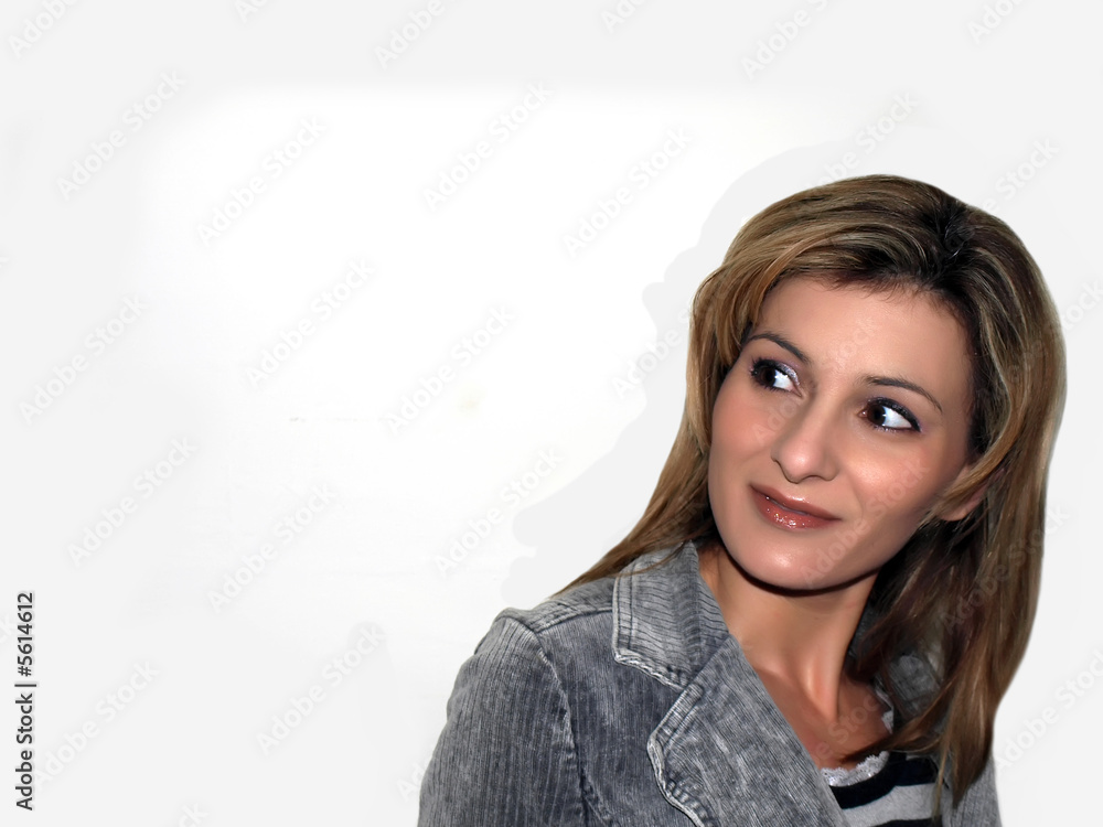 Fototapeta premium Happy young woman, stylish and fashionable