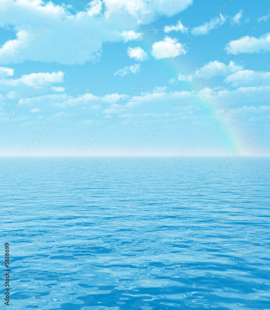 Wonderful rainbow over the sea Wonderful rainbow over the sea