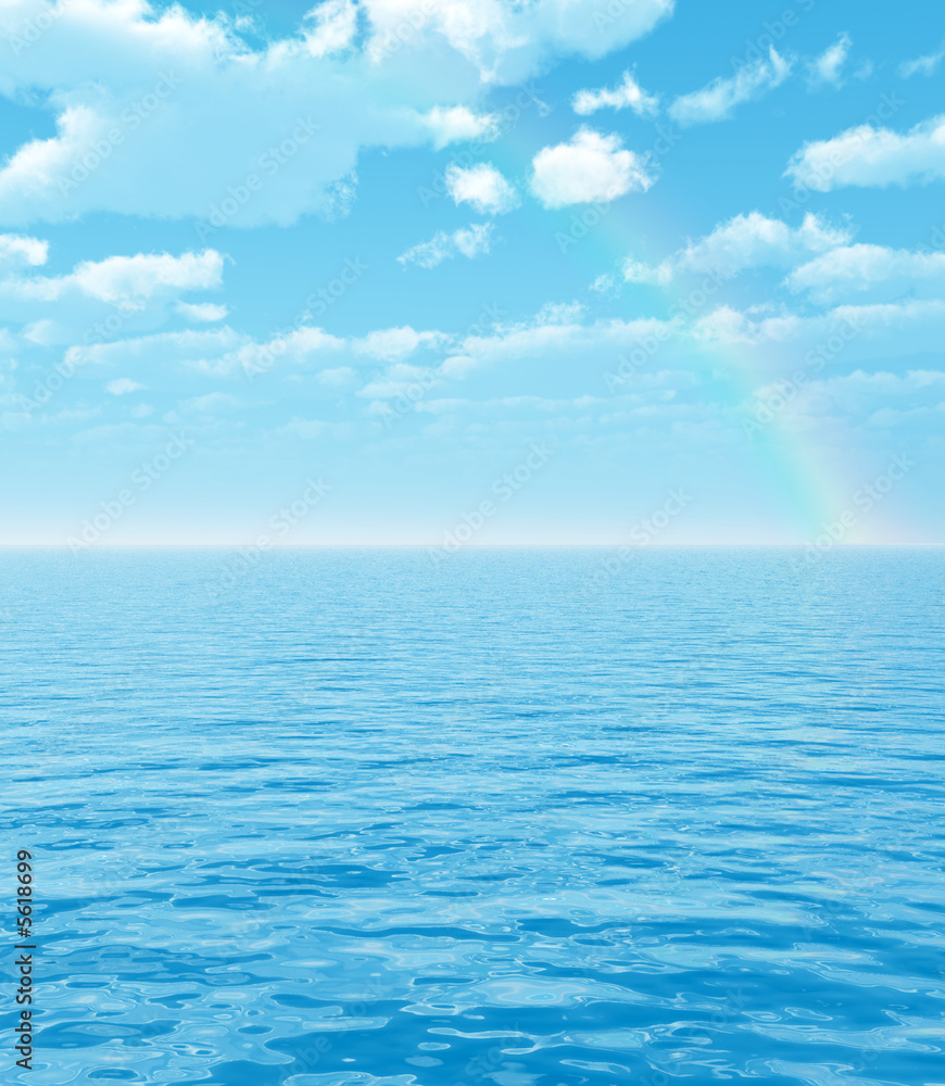 Wonderful rainbow over the sea