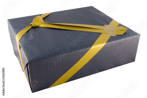 Present and golden ribbon