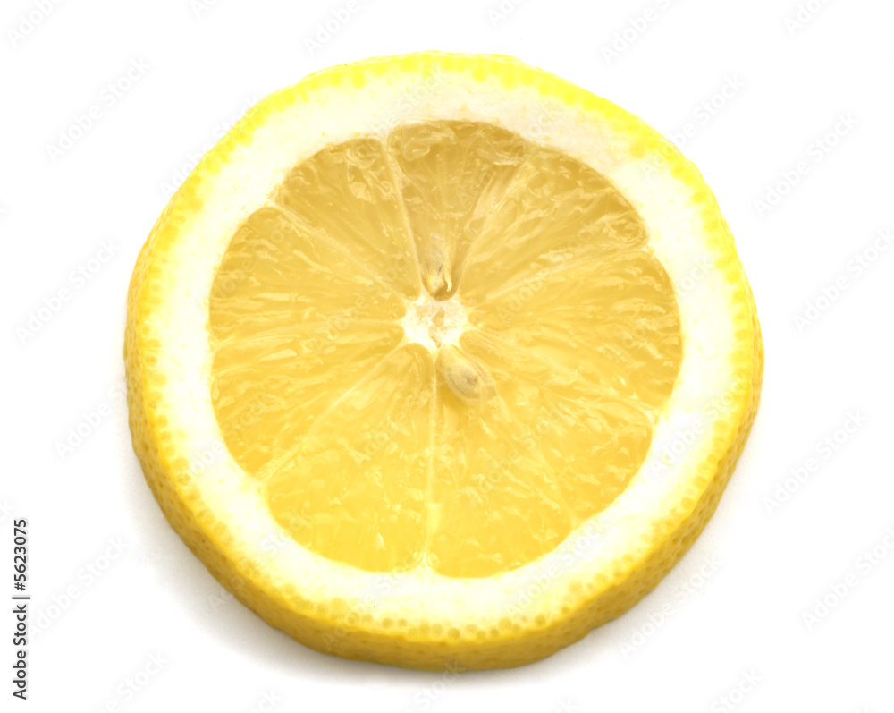 slice of lemon on white background slice of lemon on white background
