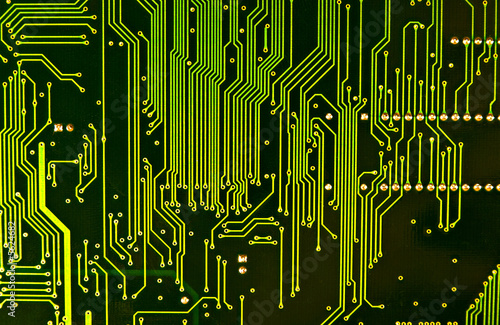 Computer chip closeup. Texture or background. photo