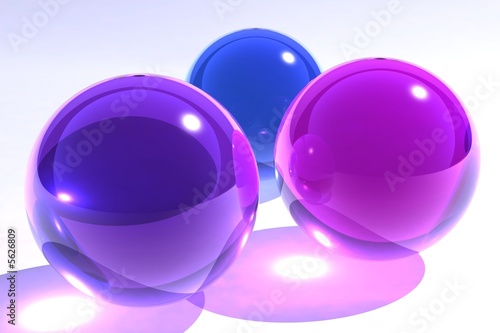 3 glass spheres