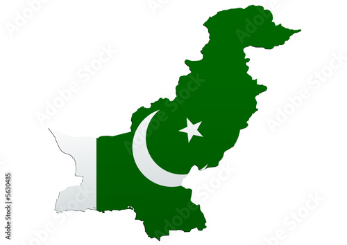 Carte du Pakistan drapeau