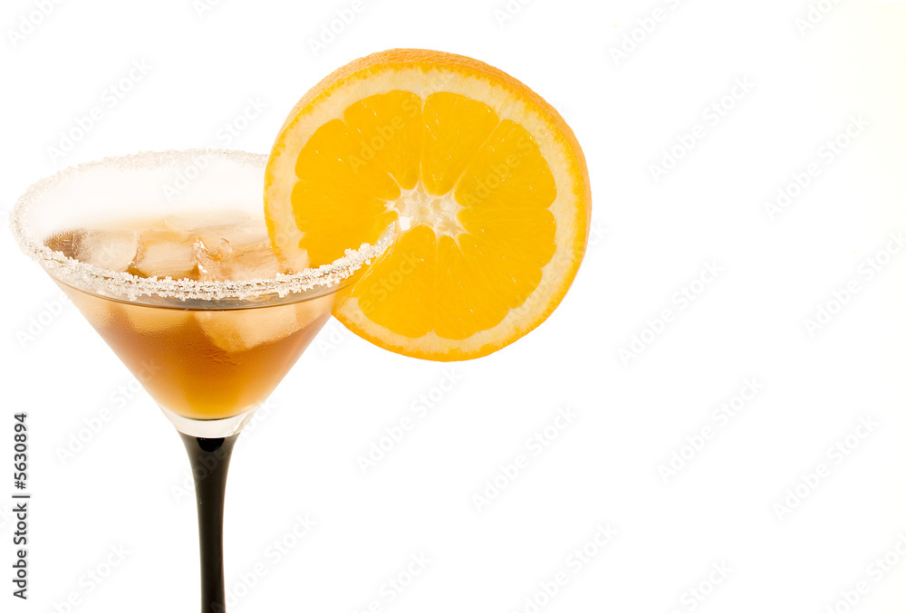 Cocktail made with lemon on a bar