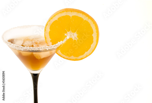 Cocktail made with lemon on a bar