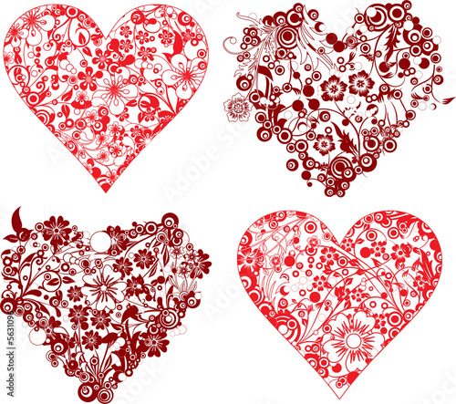 Valentine background, hearts, vector illustration