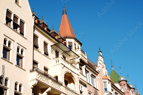 Typical houses in the historical center of Bolzano