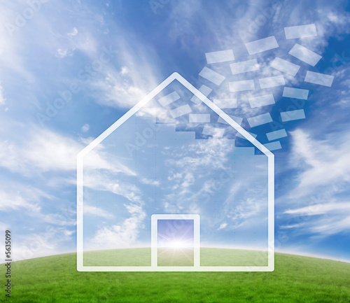 Concept for real estate business and family home safety.