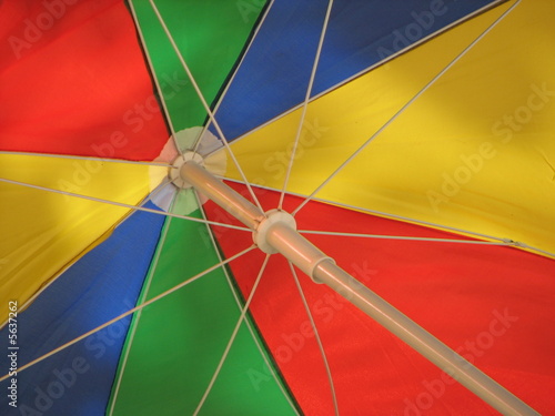 Beach umbrella on the inside