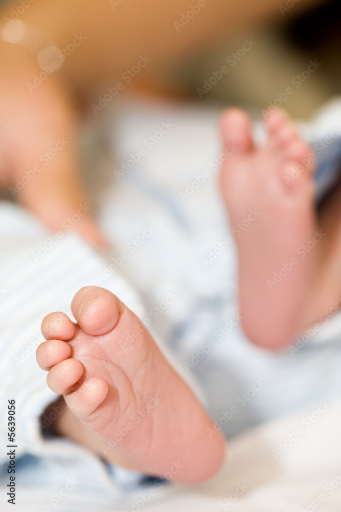 A shot of a newborn baby's feet