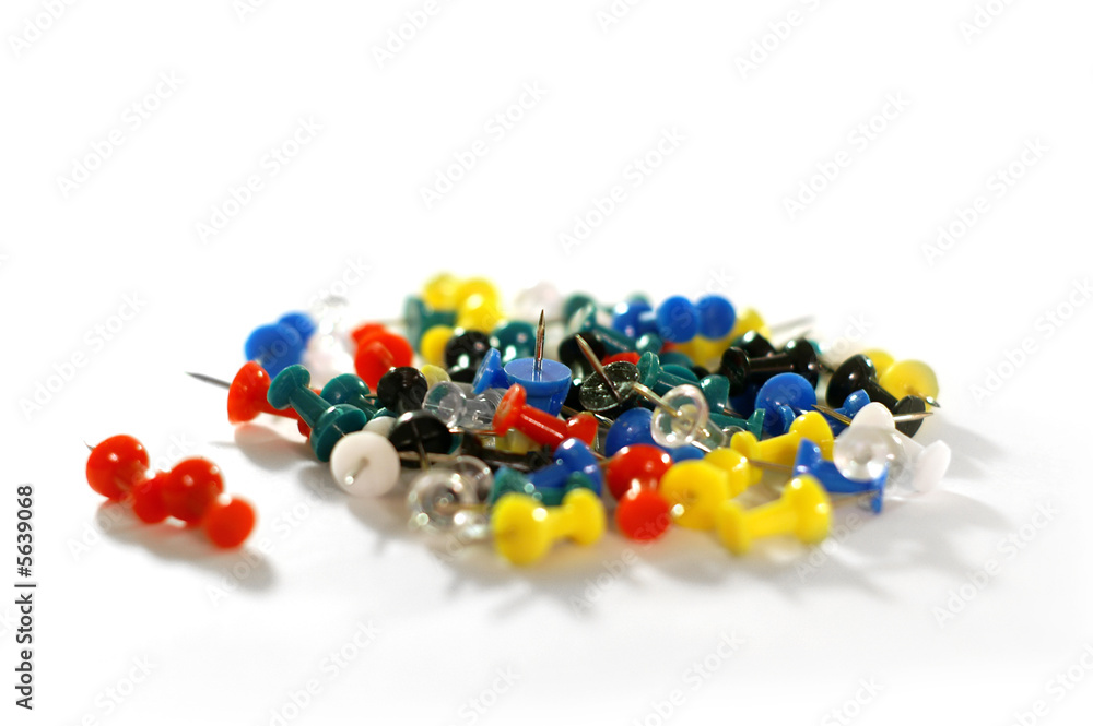 Pins on white