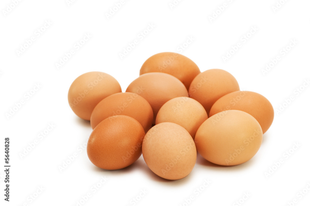 Group of eggs isolated on the white Group of eggs isolated on the white