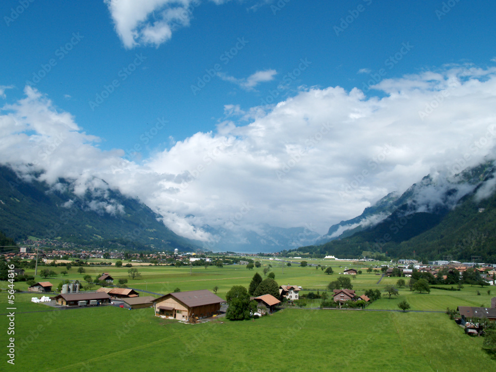 Interlaken, Switzerland, from the neaby village of Wilderswil
