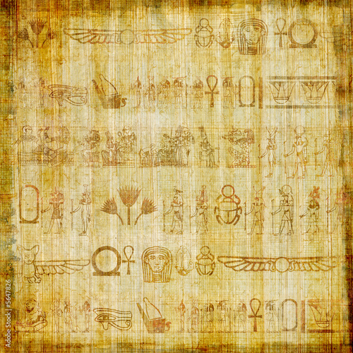papyrus parchment with hieroglyphics #5647826