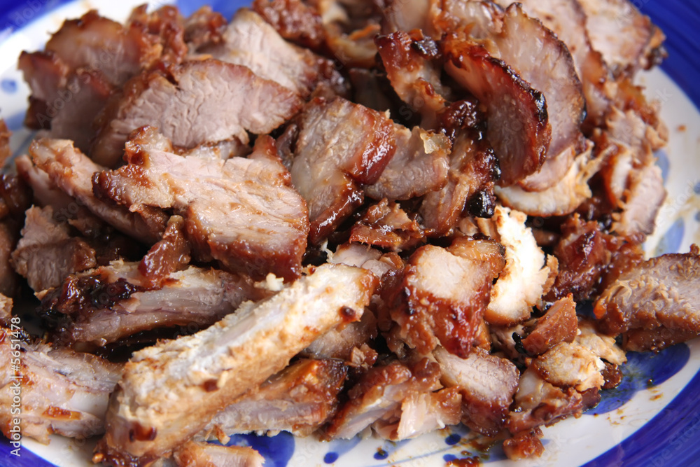 Sliced pork