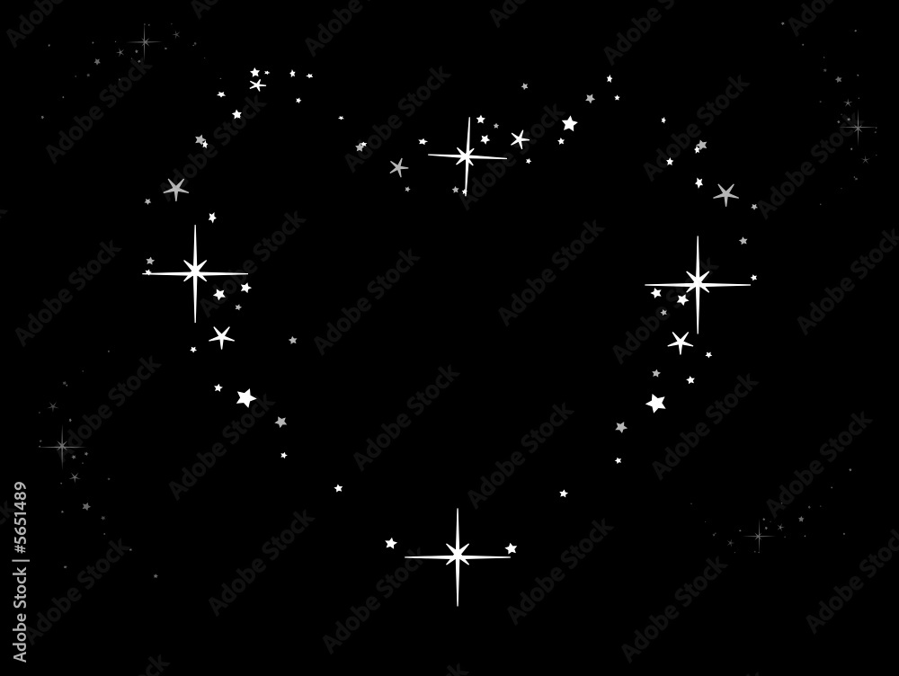 coeur dans un ciel étoilé