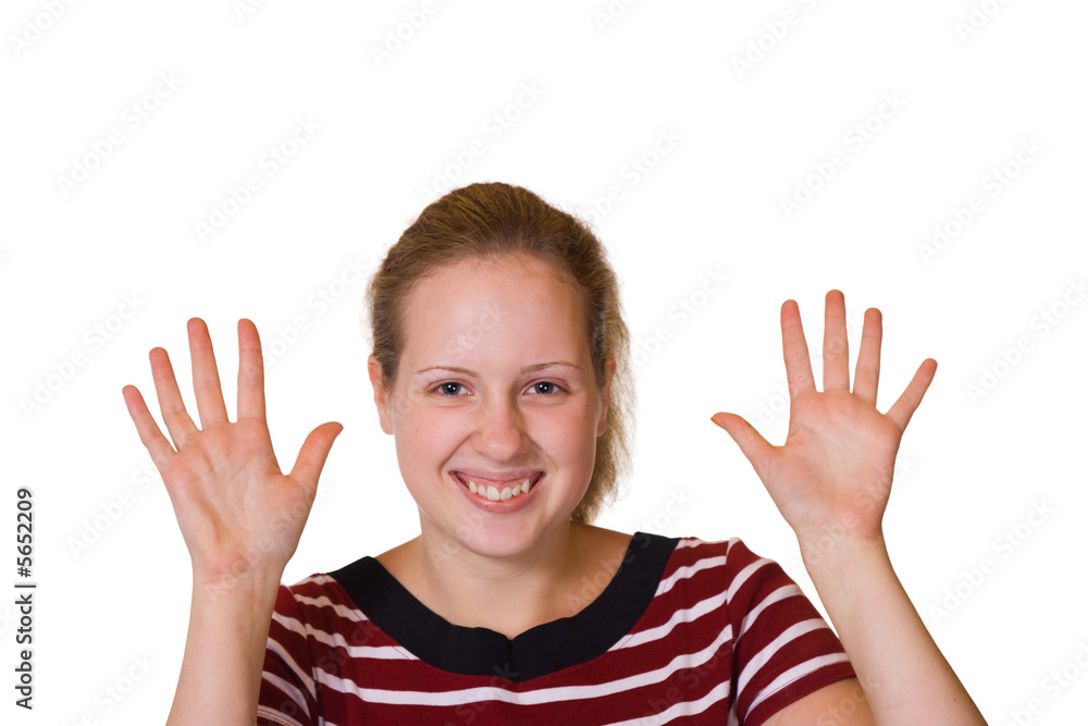 Happy smiling girl, isolated on white background Happy smiling girl, isolated on white background