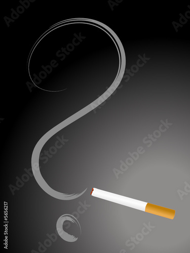 Cigarette with question mark