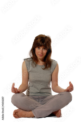 seated casual young lady