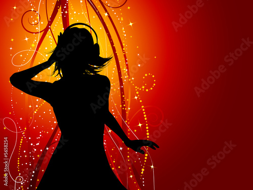Female listening to music