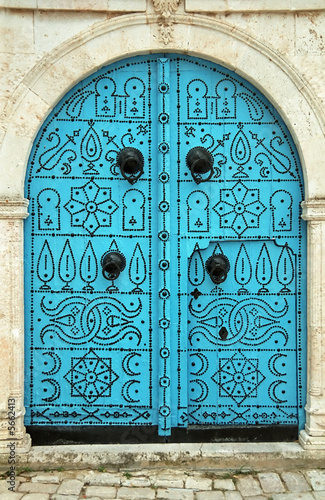 Blue arabic door - tunisia - north africa #5662413