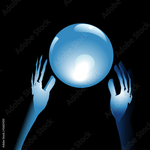 Crystal Ball Future in Hands