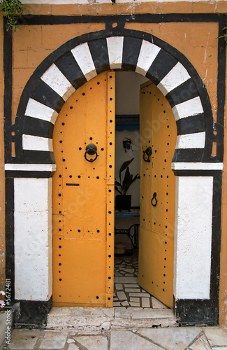 yellow door - sidi bou saïd - tunisia - north africa  photo