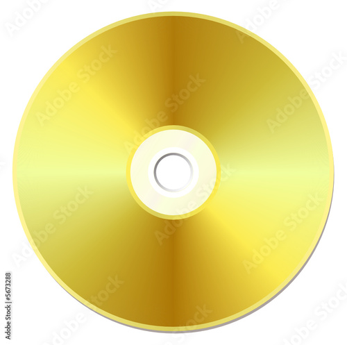 Gold cd, vector illustration