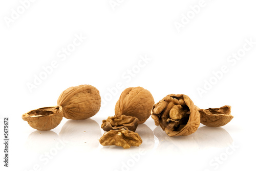 open and closed walnuts photo