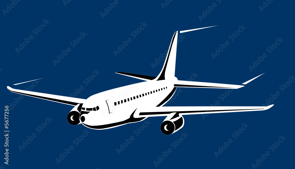 Jumbo jet plane in flight Jumbo jet plane in flight