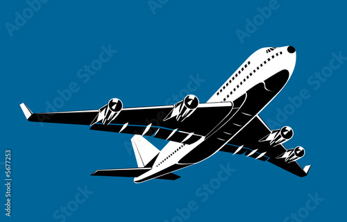 Jumbo jet plane taking off