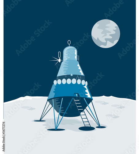 Lunar landing retro style