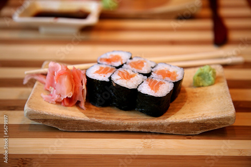 Картината върху платно Plate with the Japanese delicacies and seasonings