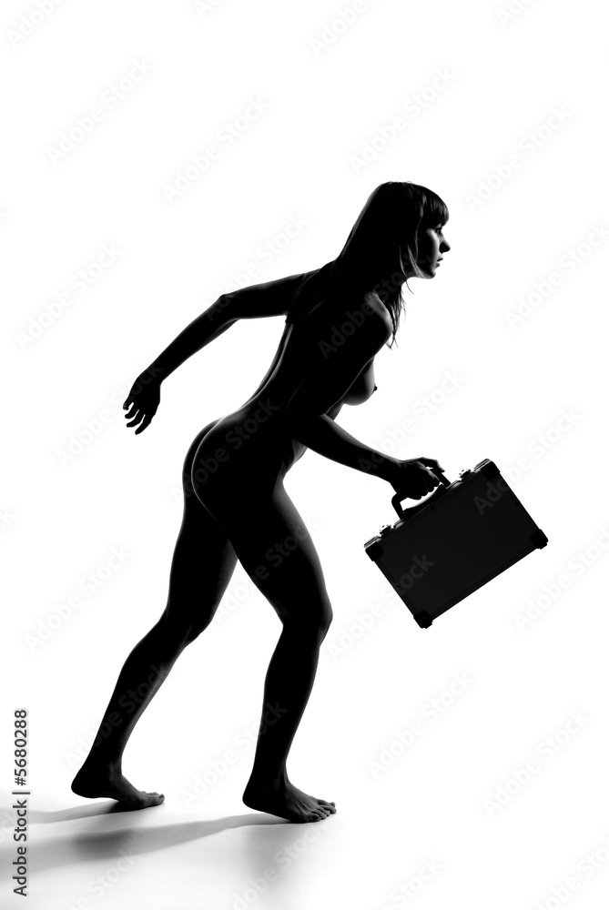 woman with the suitcase