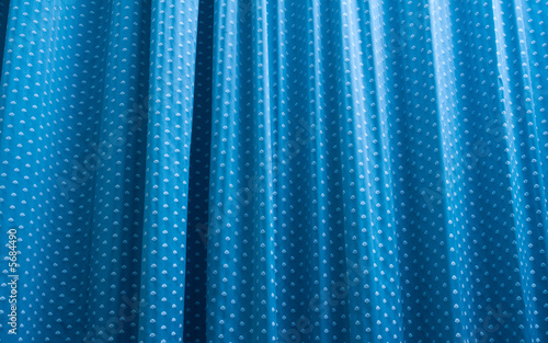 Blue curtain  background. Movie curtain background