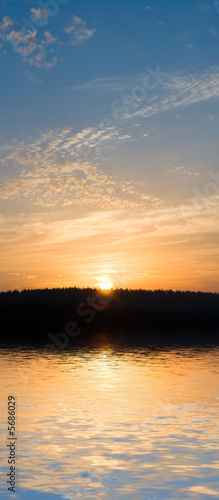 Sundown in mountain and the sky view