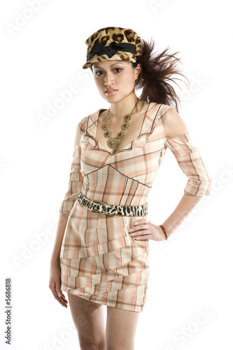 An isolated fashion shot of a beautiful asian woman