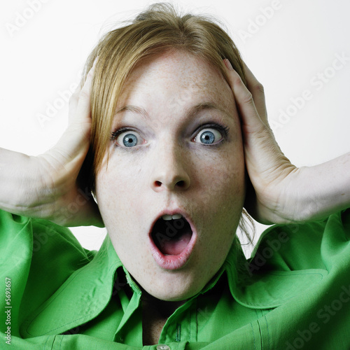 Horrified woman