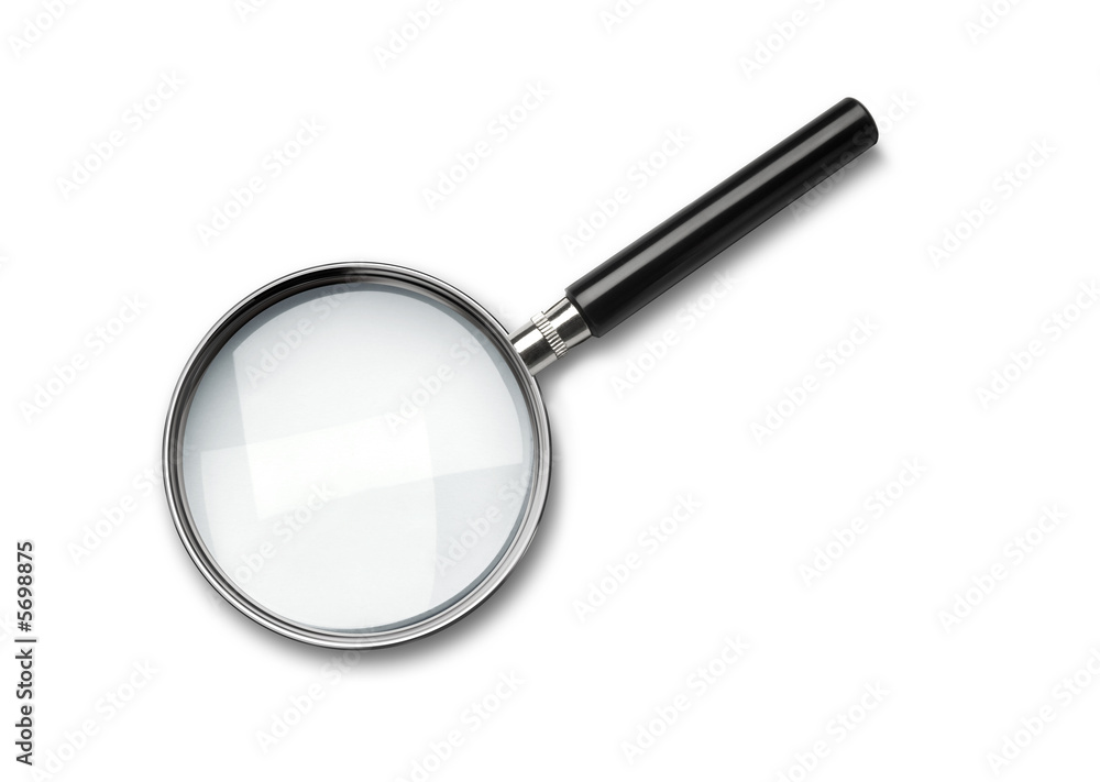 Fototapeta premium A simple magnifying glass over white background