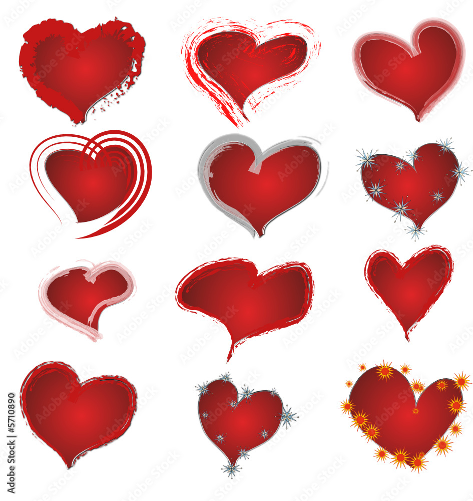 viele rote Herzen Button viele rote Herzen Button