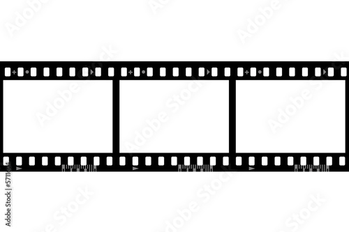Frames of photographic film, isolated on white background