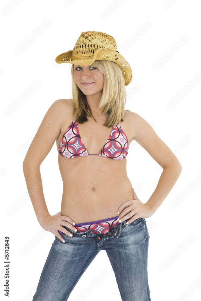 Beautiful caucasian teenager standing on white background Beautiful caucasian teenager standing on white background