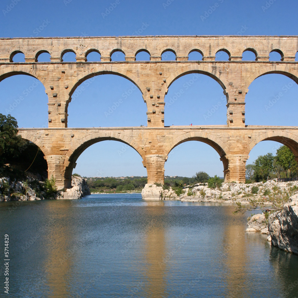Roman aqueduct at Pont du Gard France
