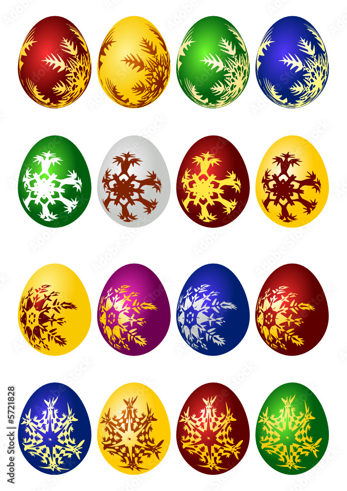Easter eggs vector icon set